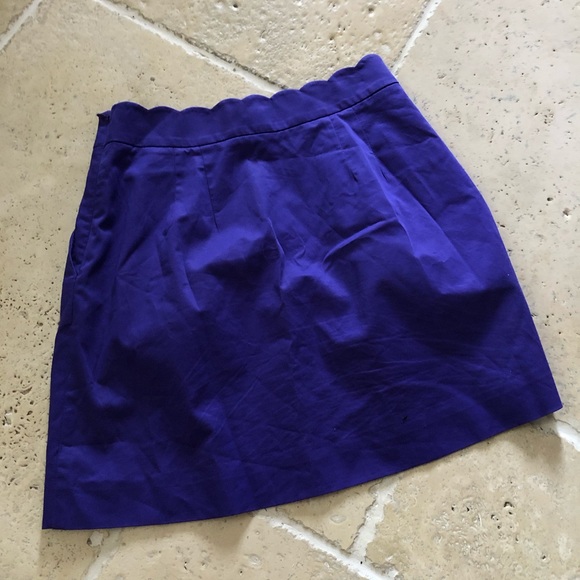 J. Crew Royal Blue Scalloped High Waisted Skirt - Picture 6 of 8